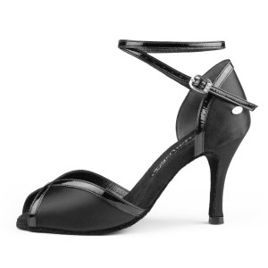 PortDance - Mulheres Sapatos de Dança PD500 Fashion - Cetim Preto