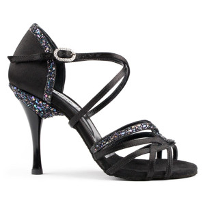 PortDance - Damen Tanzschuhe PD800 Pro - Satin Schwarz