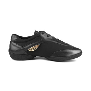 PortDance - Femmes Dance Sneakers PD03 Fashion - Cuir/Néoprène Noir
