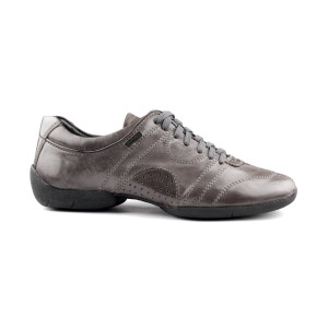 PortDance - Hommes Sneakers PD Casual - Cuir Argent/Noir