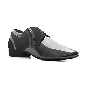 PortDance - Herren Tanzschuhe PD015 Premium - Lack Schwarz