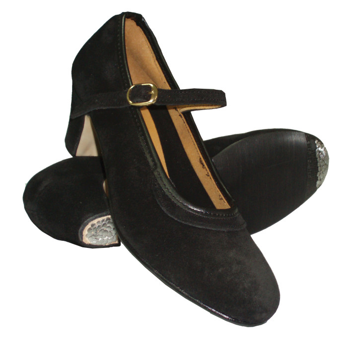 Intermezzo Ladies/Girls Flamenco Shoes 7233 Basico Ante Hebilla - Suede - 6 cm