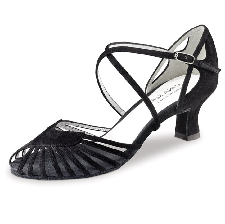 Anna Kern Femmes Chaussures de Danse 536-50 - Suède Noir - 5 cm [UK 2,5]