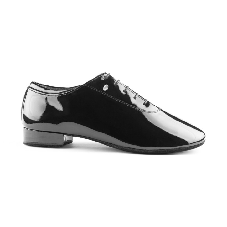 PortDance - Hombres Zapatos de Baile Latino PD020 Premium - Charol Negro - 2 cm