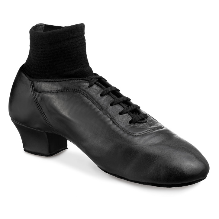 Rummos Hommes Latine Chaussures de Danse Premier 001 - Cuir Noir - 4,5 cm