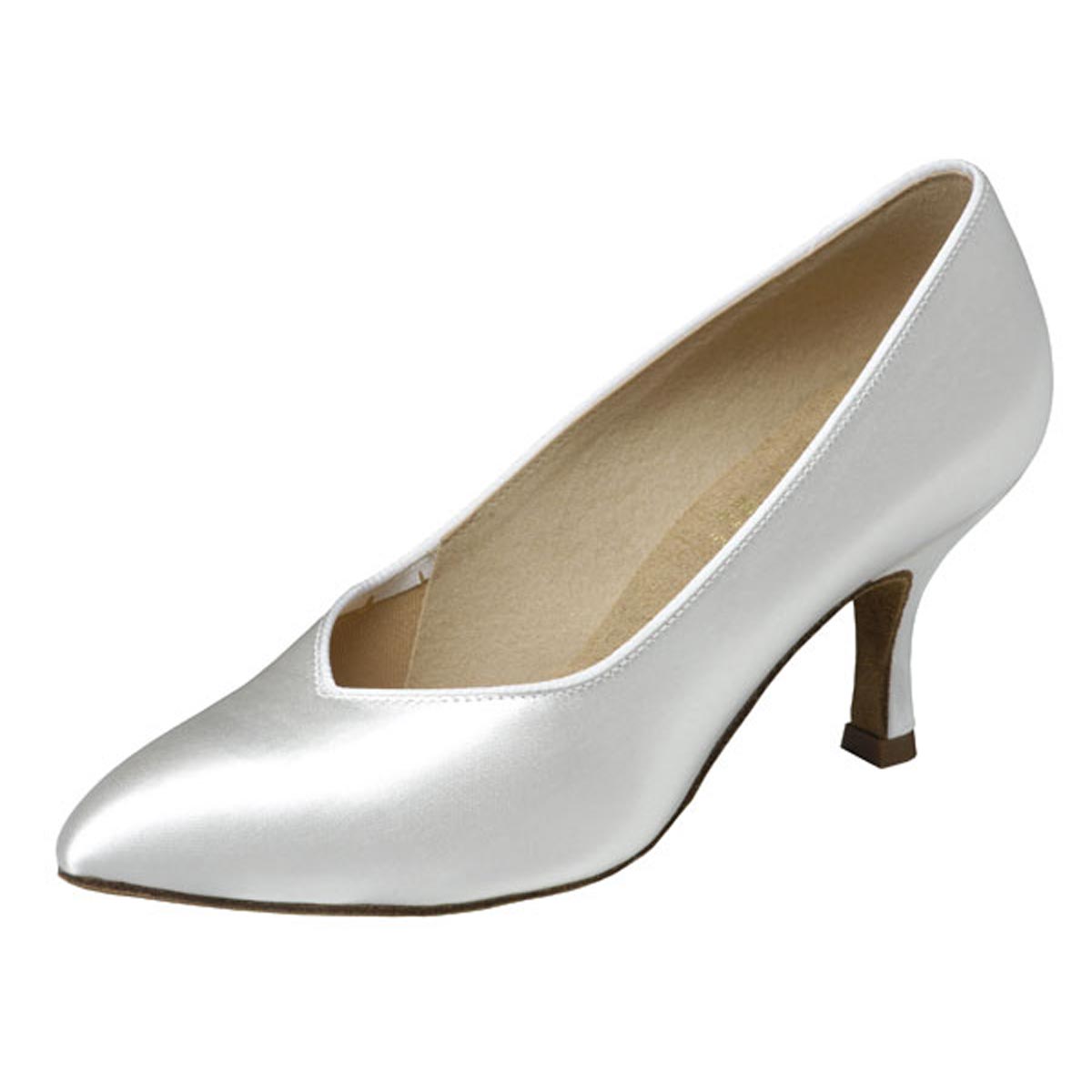 white satin dance shoes