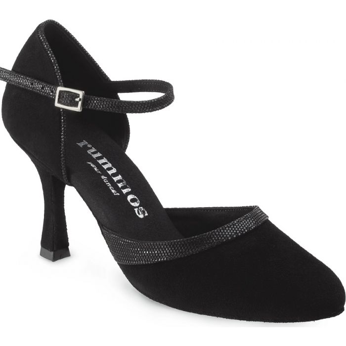 Rummos Ladies Dance Shoes R407 Nubuck/Leather Black 7 cm