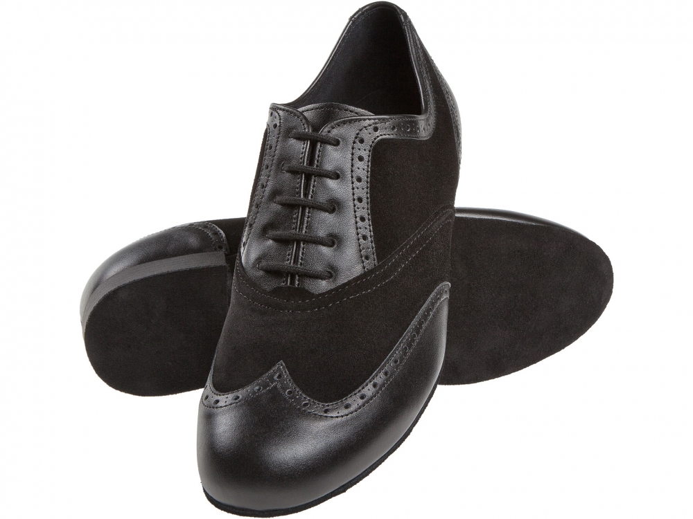 Su/ède//Cuir Noir Made in Germany Confort - 2 cm Standard Large Diamant Hommes Chaussures de Danse 177-025-070